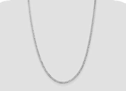 Sterling Silver Rhodium-plated Beveled Curb Chain