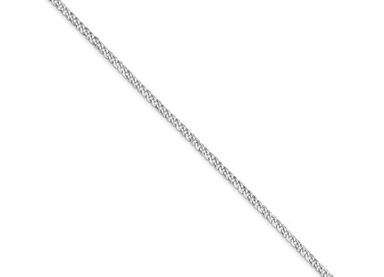 Sterling Silver Rhodium-plated Beveled Curb Chain