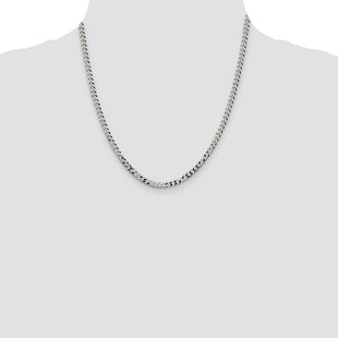 Sterling Silver Beveled Curb Chain (Style QFB100-20)