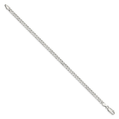 Sterling Silver Beveled Curb Bracelet, 8 x 4mm