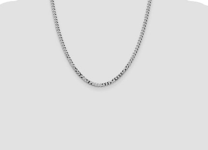 Sterling Silver Rhodium-plated Beveled Curb Chain