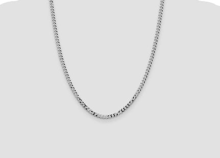 Sterling Silver Rhodium-plated Beveled Curb Chain