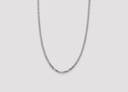 Sterling Silver Rhodium-plated Beveled Curb Chain