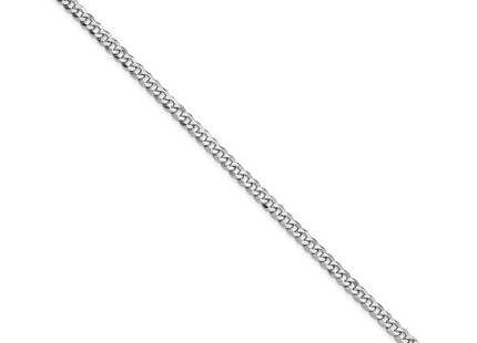Sterling Silver Rhodium-plated Beveled Curb Chain