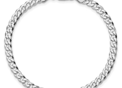 Sterling Silver Rhodium-plated Beveled Curb Chain