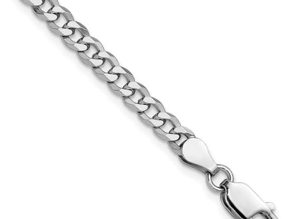 Sterling Silver Rhodium-plated Beveled Curb Chain