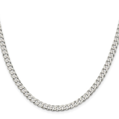 Sterling Silver Beveled Curb Bracelet, 7 x 8.5mm