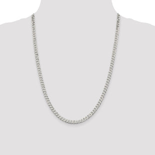 Sterling Silver Beveled Curb Chain (Style QFB120-24)