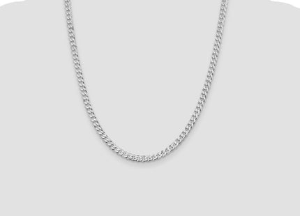 Sterling Silver Rhodium-plated Beveled Curb Chain