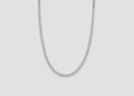 Sterling Silver Rhodium-plated Beveled Curb Chain