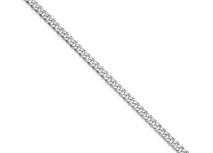 Sterling Silver Rhodium-plated Beveled Curb Bracelet