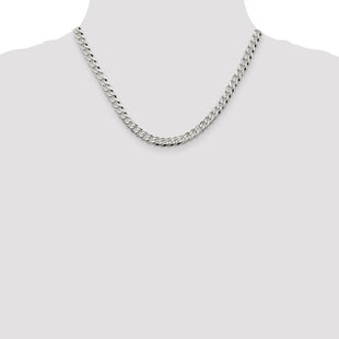 Sterling Silver Beveled Curb Chain (Style QFB150-18)