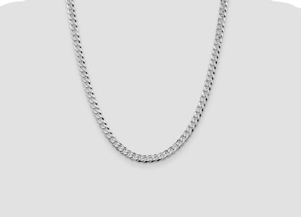 Sterling Silver Rhodium-plated Beveled Curb Chain