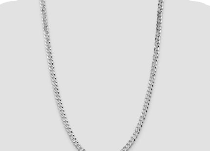 Sterling Silver Rhodium-plated Beveled Curb Chain