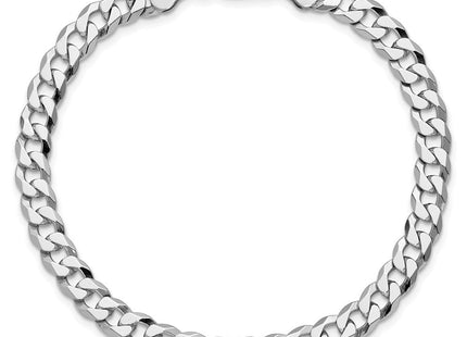Sterling Silver Rhodium-plated Beveled Curb Chain