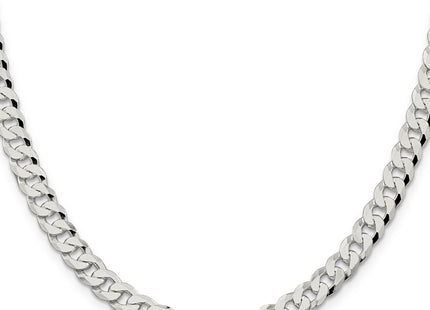 Sterling Silver Beveled Curb Chain, 18 x 7mm