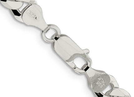 Sterling Silver Beveled Curb Chain, 18 x 7mm