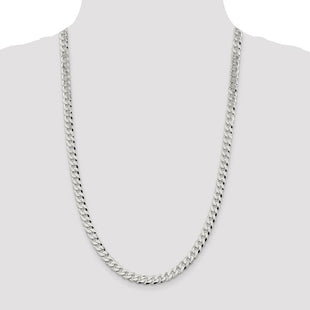 Sterling Silver Beveled Curb Chain (Style QFB180-26)