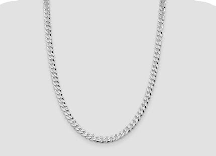 Sterling Silver Rhodium-plated Beveled Curb Chain (Style QFB180R-24)