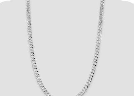 Sterling Silver Rhodium-plated Beveled Curb Chain (Style QFB180R-26)