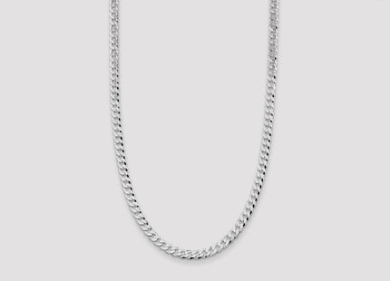 Sterling Silver Rhodium-plated Beveled Curb Chain (Style QFB180R-28)