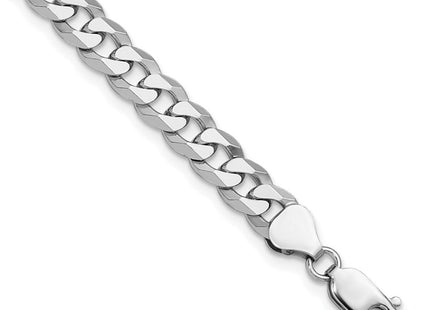 Sterling Silver Rhodium-plated Beveled Curb Chain