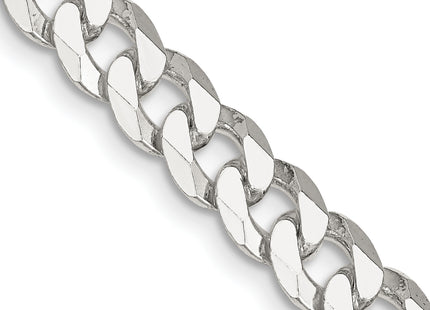 Sterling Silver Beveled Curb Chain, 18 x 7mm