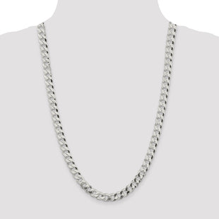 Sterling Silver Beveled Curb Chain (Style QFB210-26)