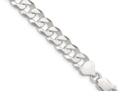 Sterling Silver Beveled Curb Chain (Style QFB210-8)