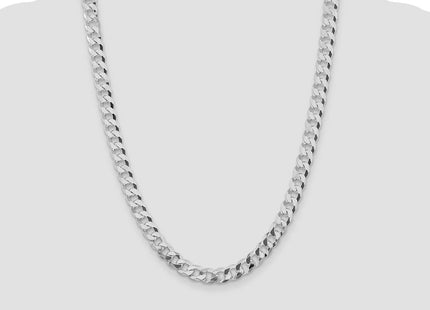 Sterling Silver Rhodium-plated Beveled Curb Chain