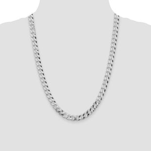 Sterling Silver Rhodium-plated Beveled Curb Chain