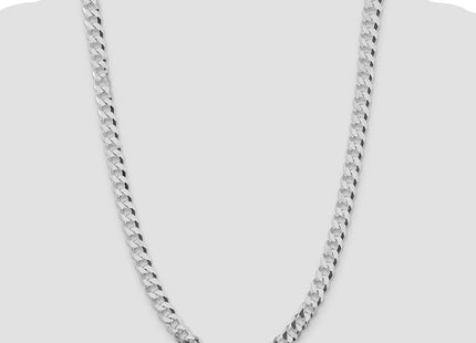 Sterling Silver Rhodium-plated Beveled Curb Chain