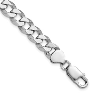 Sterling Silver Rhodium-plated Beveled Curb Chain