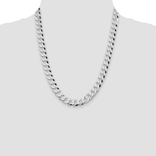 Sterling Silver Rhodium-plated Beveled Curb Chain