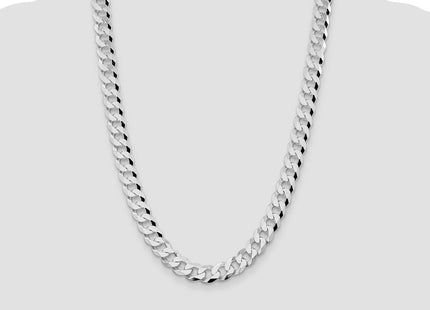 Sterling Silver Rhodium-plated Beveled Curb Chain