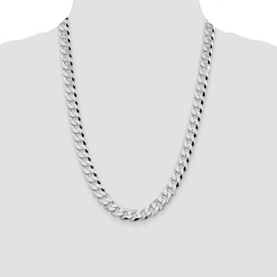 Sterling Silver Rhodium-plated Beveled Curb Chain