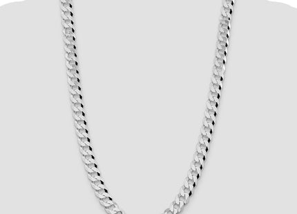 Sterling Silver Rhodium-plated Beveled Curb Chain