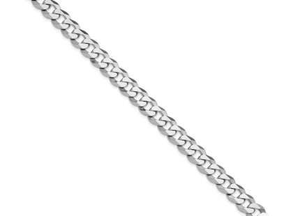 Sterling Silver Rhodium-plated Beveled Curb Chain