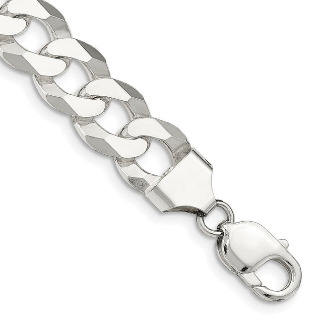 Sterling Silver Beveled Curb Chain, 8 x 13mm