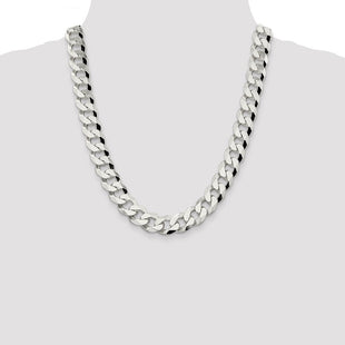 Sterling Silver Beveled Curb Chain (Style QFB350-22)