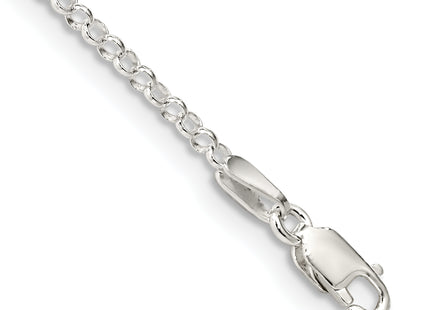 Sterling Silver Rolo Chain Anklet, 9 x 2mm