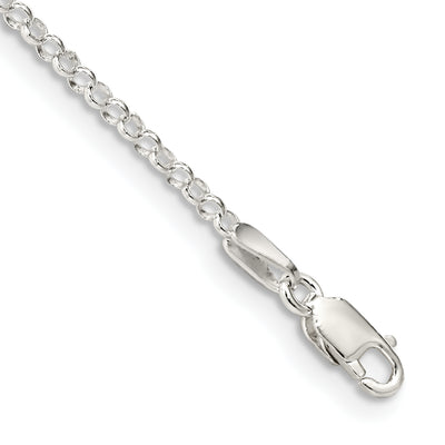 Sterling Silver Rolo Chain Anklet, 9 x 2mm