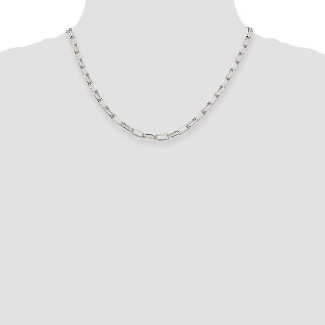 Sterling Silver Elongated Open Link Chain, 18 x 5mm