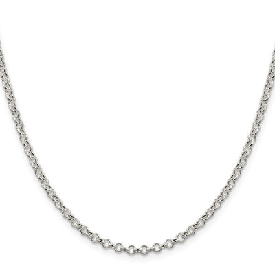 Sterling Silver Semi-solid Rolo Bracelet, 7 x 3mm