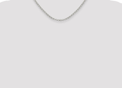 Sterling Silver Semi-solid Rolo Chain, 16 x 3mm