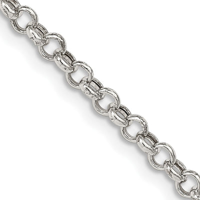Sterling Silver Semi-solid Rolo Bracelet, 7 x 3mm