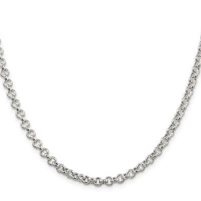 Sterling Silver Semi-solid Rolo Chain, 16 x 4.25mm