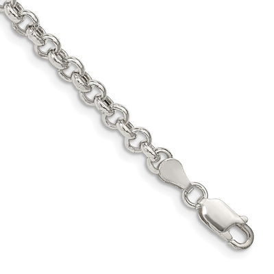 Sterling Silver Semi-solid Rolo Bracelet, 7 x 4.25mm