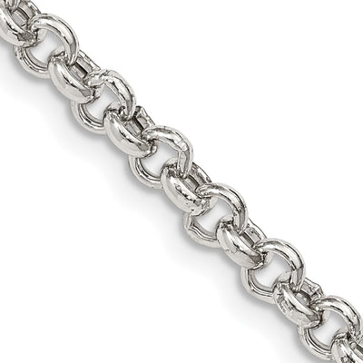 Sterling Silver Semi-solid Rolo Chain, 16 x 4.25mm