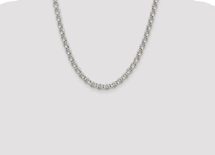 Sterling Silver Semi-solid Rolo Chain, 20 x 6.5mm